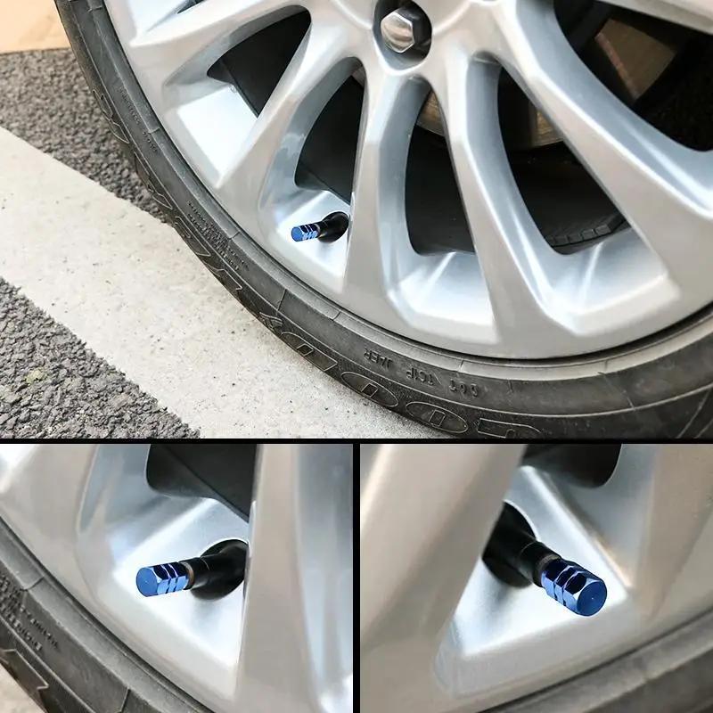 4Pcs Aluminum Alloy Car Wheel Tire Valve Caps Tyre Covers Air Valve Tire Rim Stem Dust-Proof Covers Motorcycles Auto Accessories