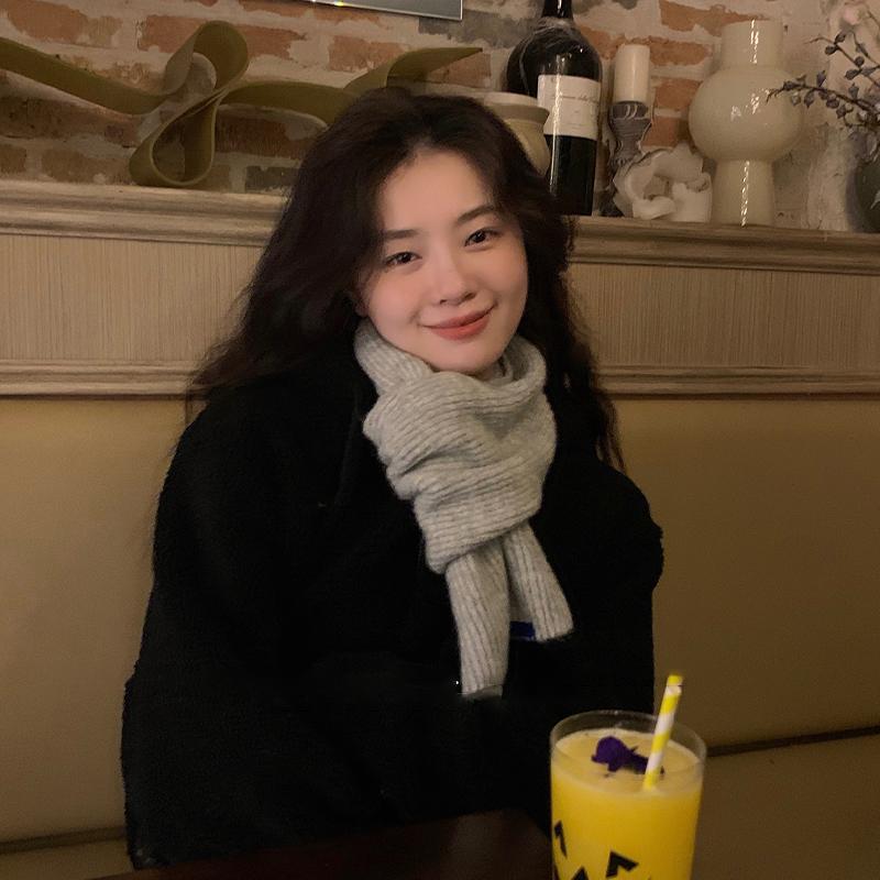 Короткий шарф-крест для женщин Зимний теплый шерстяной вязаный шарф Студенческий корейский стиль Парный стиль На все случаи жизни