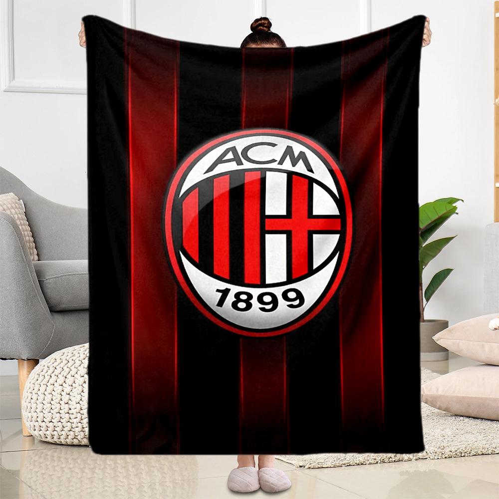 Ac Milan Blanket Ultrasoft Suitable For Seaside Bed Bedding For All Seasons Playful Design Ideal Gift For Birthday Valentine'S Day