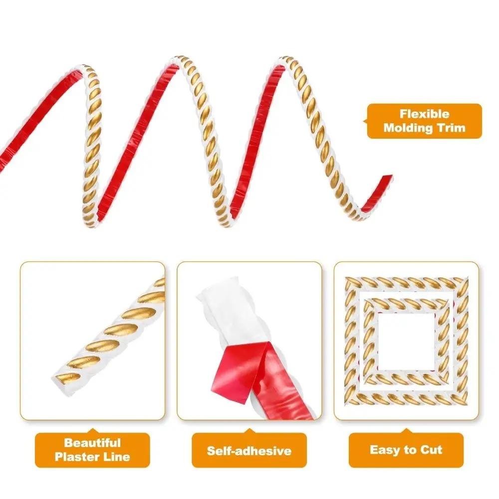1 шт. 1/2/3 метра DIY Декоративная Покрашиваемая Настенная Плинтусная Лента Самоклеящаяся Гибкая Молдинговая Отделка Снимай и Клей ПВХ Панельная Лента