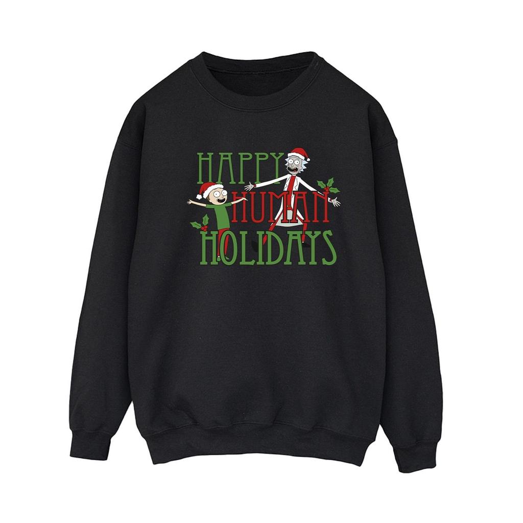 Rick And Morty Womens/Ladies Happy Human Holidays Sweatshirt