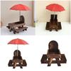 Small Pet Feeding Station Squirrels Feeder Outdoor Decorative Table Feeder With Protective Umbrella for Small Animal