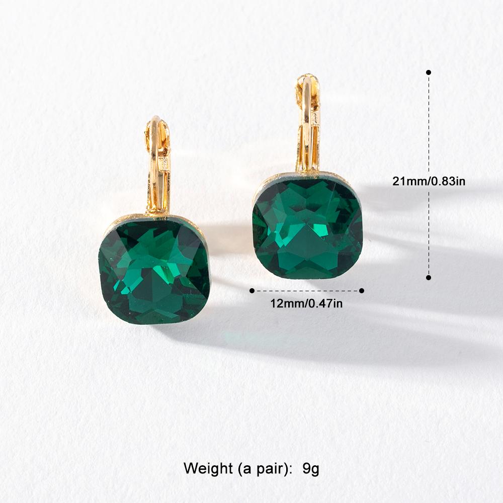 Pinkdudu Романтические 6 цветов квадратные стеклянные серьги-кольца модные легкие роскошные простые геометрические серьги для женщин ювелирные изделия PD1499