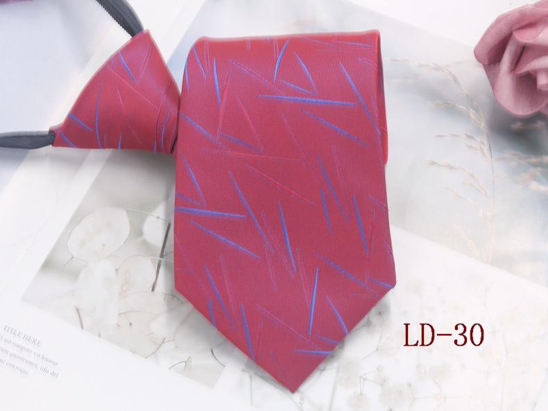 Мужской деловой галстук-молния, 8 см, в красную и черную полоску