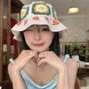 Mori Handmade крючком контрастные цветные панамы женские летние осенние тонкие универсальные повседневные шапки-ведра Show Face маленькие милые шапки-тазики