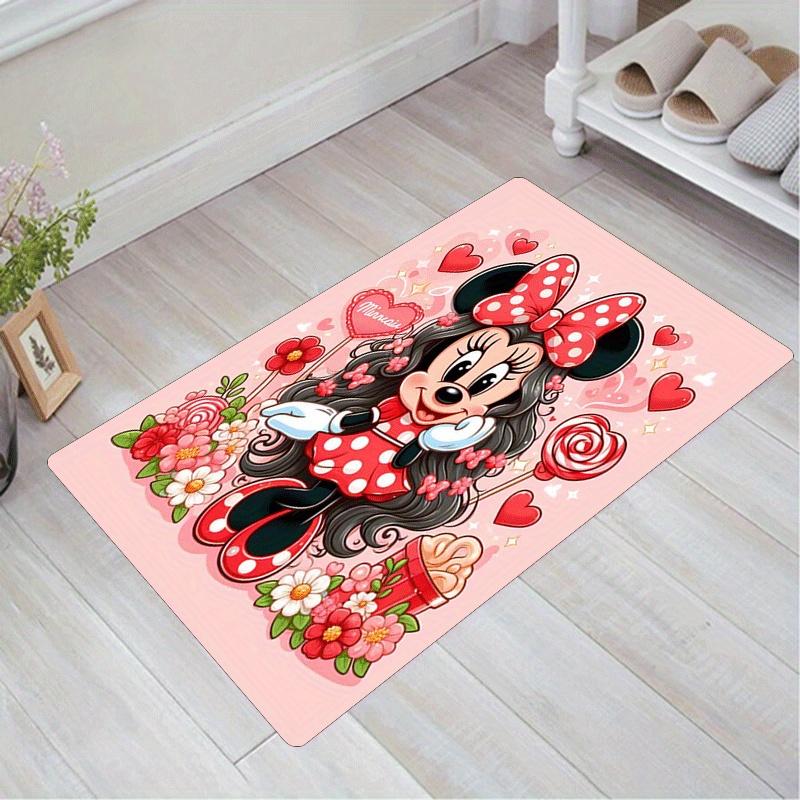 1pc Minnie Pattern Area Rug Soft Flannel Floor Mat for Living Room,Office,Bedroom and Carpet,Sofa Coffee Table Floor Mat