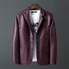 Personalized Jacket Leather Coat Korean Style Slim Leather Suit Handsome Men's Leather Jacket Trendy Men's Suit Clothes