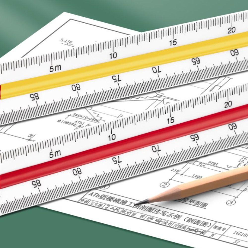 30см Треугольная масштабная линейка Техническая линейка архитектора Канцелярская чертежная линейка Студент