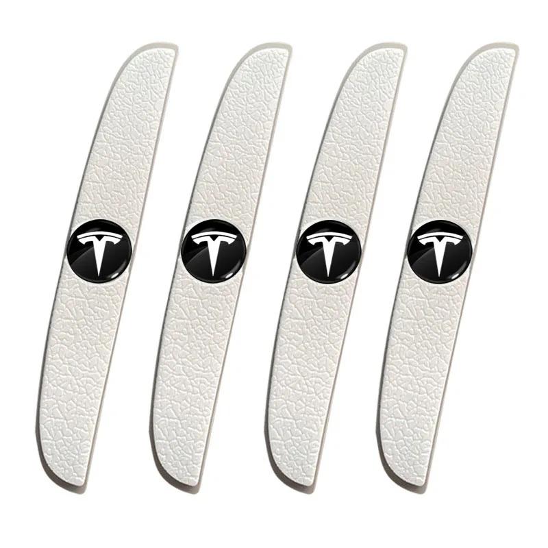 pwmnb5 4pcs Car Door Edge Protector Stickers Anti Collision Guards Strip for Tesla Model 3 Model X S TM3 TMX 2016-2023 Model Y Decals