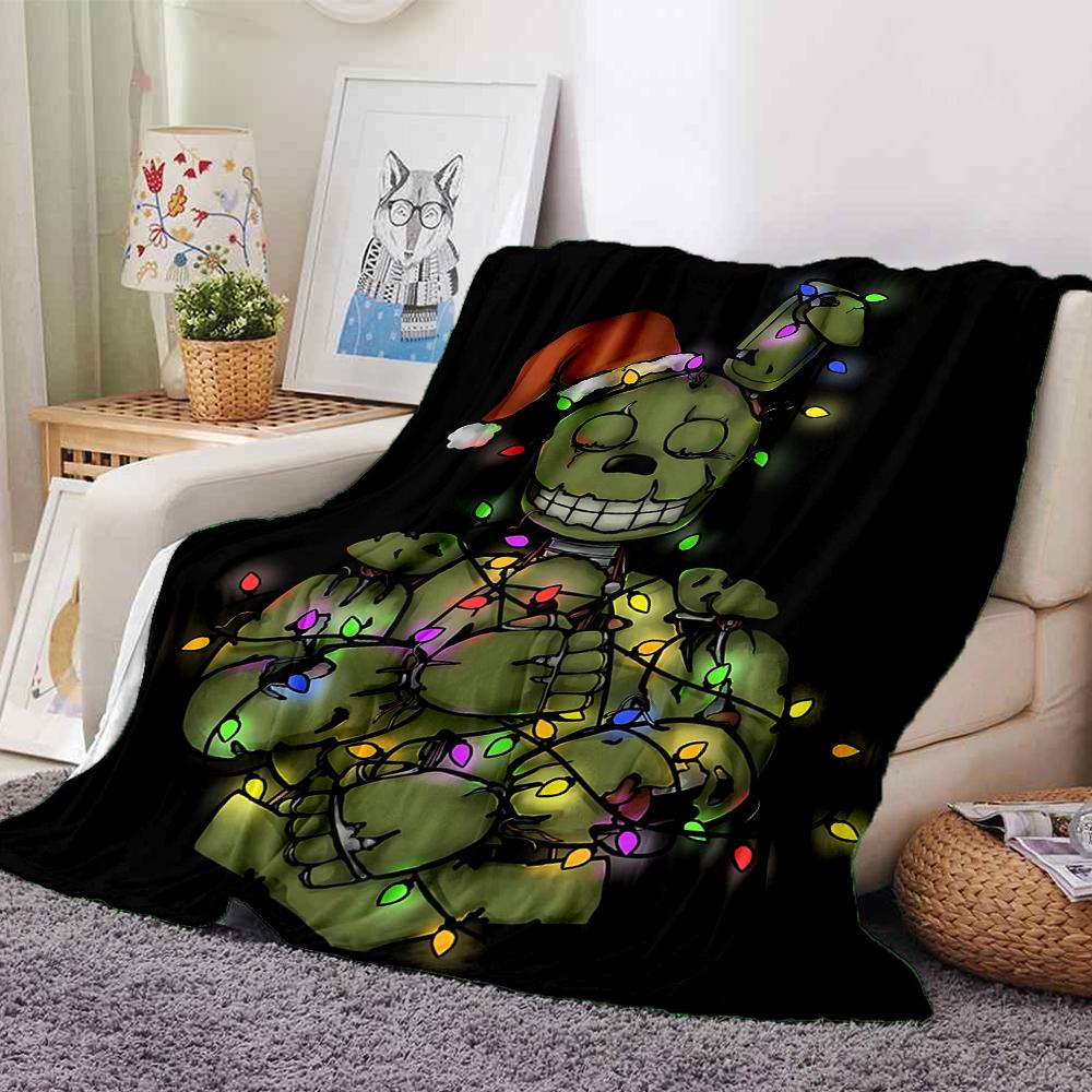 Christmas Light Puppet Blanket Soft Throw Blanket For Home Bedroom Bed Sofa Travel Office Solid Christmas Blanket