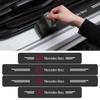 4Pcs Car Door Plate Carbon Fiber Threshold Protector 3D Sticker Decal For AMG C500 C200 C300 A B C E GLA CLA GLK GL ML GLE W204 W205