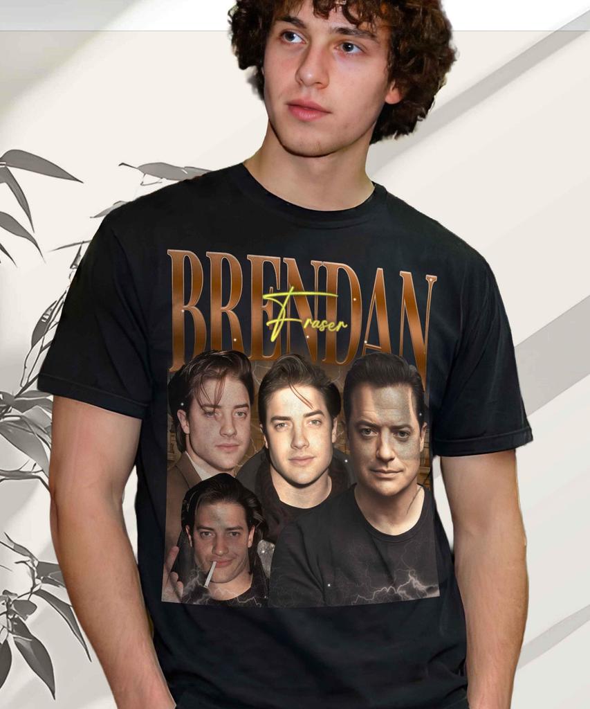 Brendan Fraser Collage T-Shirt and kids tshirt: Vintage Actor Tribute Tee