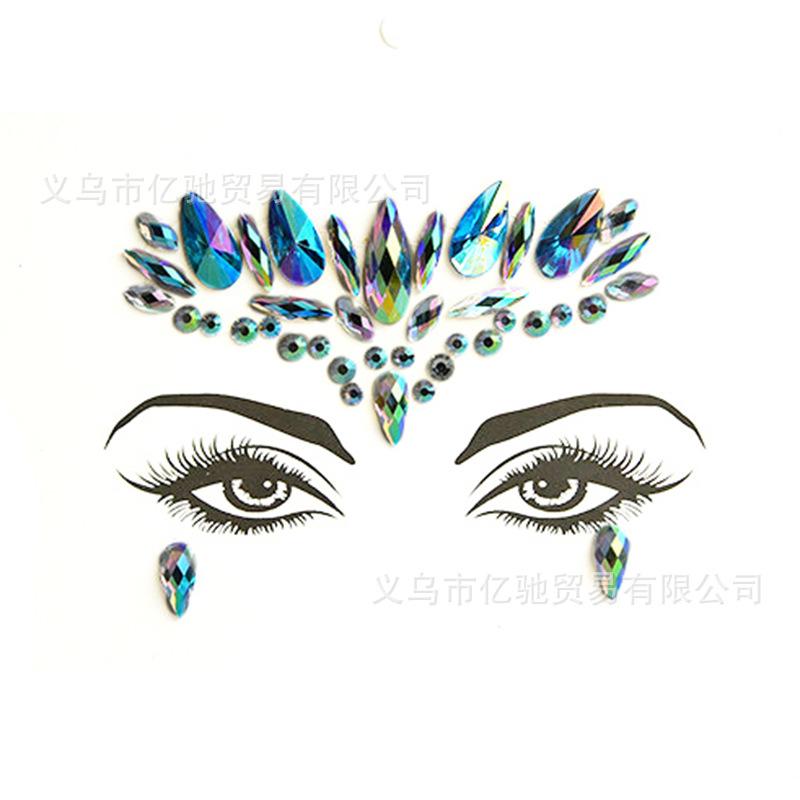 Наклейка для лица Наклейка для макияжа Наклейка для бровей Наклейка для сценического представления Украшение для лица Стразы Наклейка для татуировки