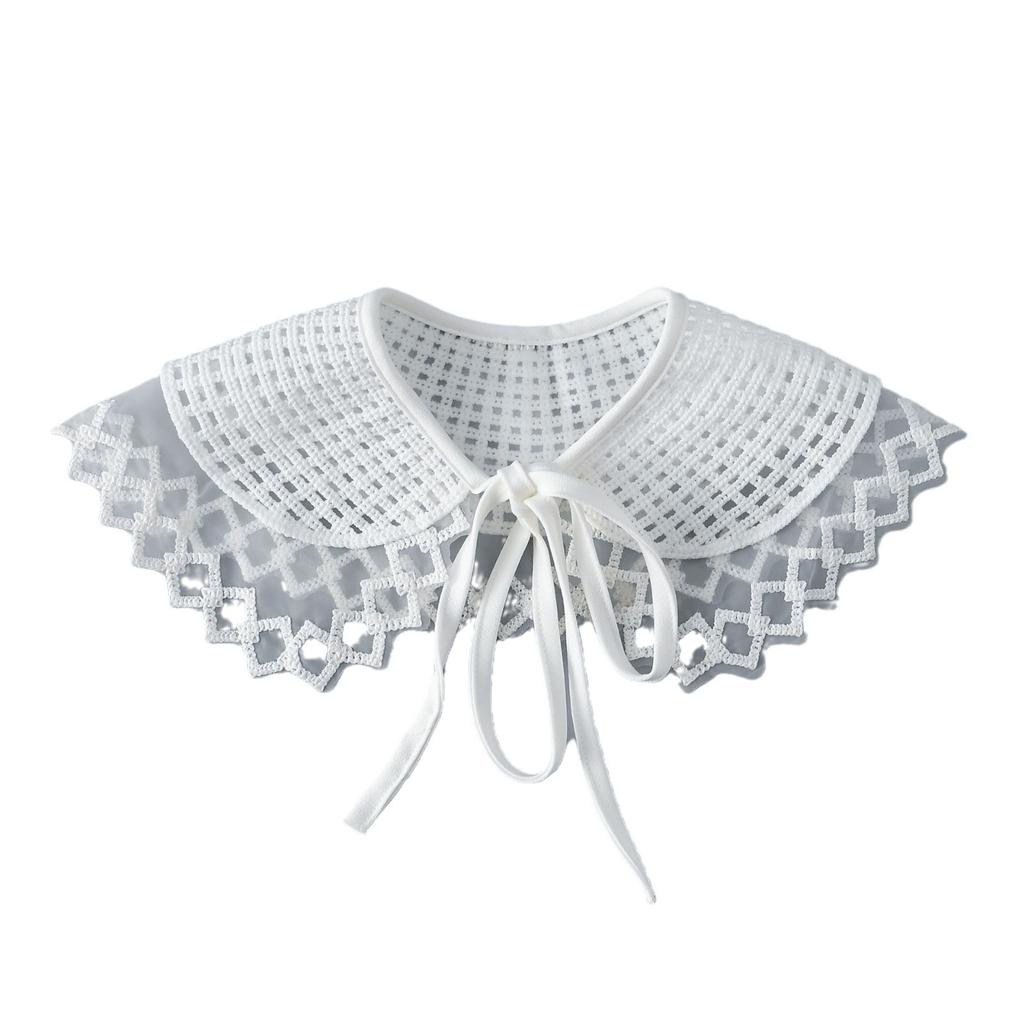 Женский белый вышитый фальшивый воротник шали повседневный свитер платье съемный воротник винтажный принт кружевные накидки фальшивый воротник