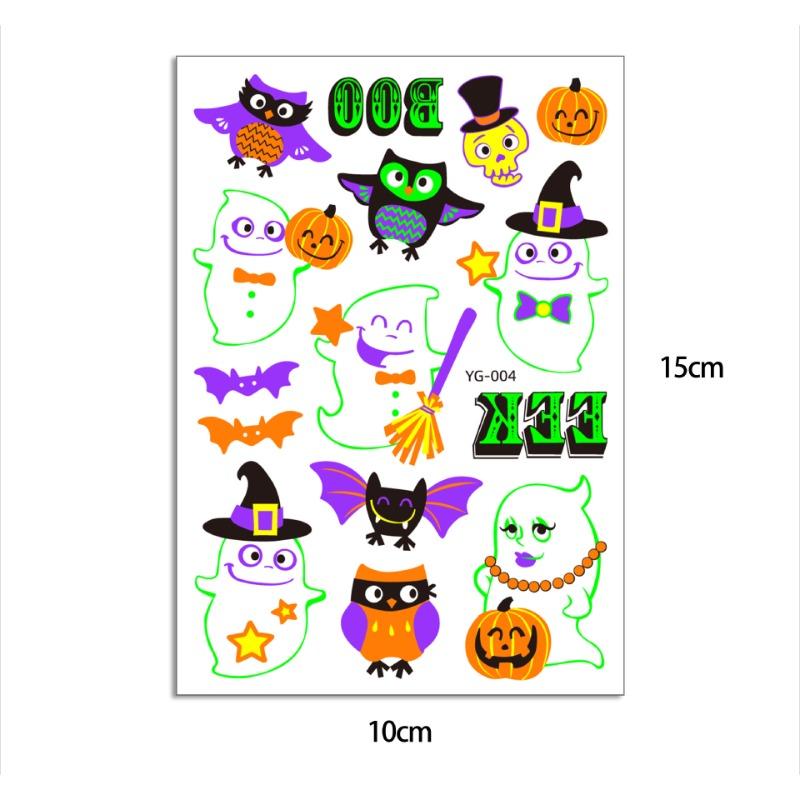 1 шт. светящаяся татуировка призрак тату поддельная татуировка светящаяся в темноте водонепроницаемая временная татуировка наклейки для вечеринки на Хэллоуин для детей