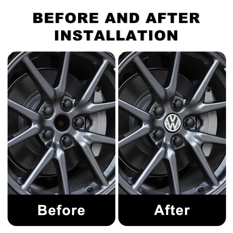 Для Volkswagen 56 мм Центральные колпачки на колесные диски Ступичные колпачки Наклейка-значок Аксессуары Для Volkswagen Touran Golf-4 5 6 7 Passat Polo MK4