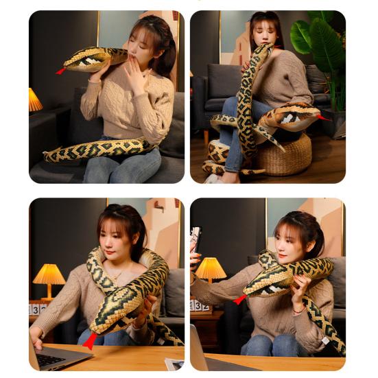 Realistic Soft Ornament Vivid Look Python Toy Prank Trick Doll Birthday Gift Simulation