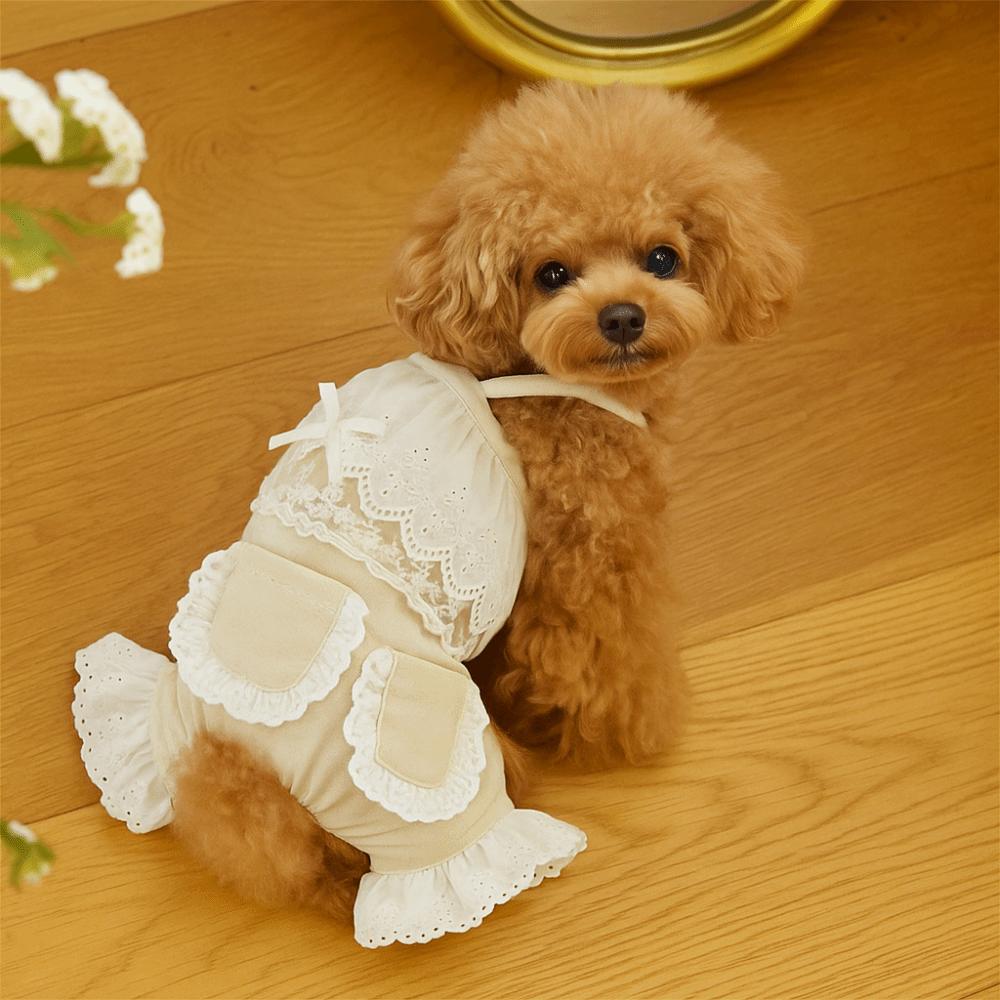 Fashion Pet Overalls Soft Dog Clothes Pet Supplies Pet Lace Jumpsuit Autumn