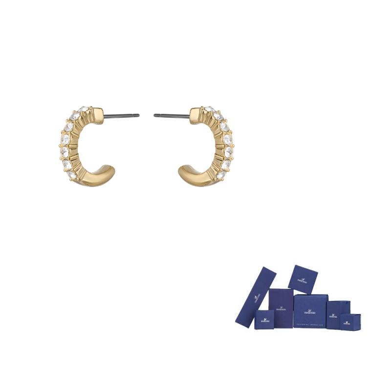 Swarovski Серьги с искусственными кристаллами женские золотые