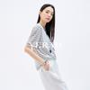 Yalida Women's Relaxed Striped Knitted Short-Sleeved Pullover T-Shirt