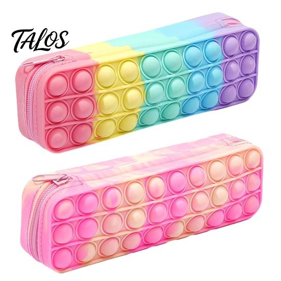 Силиконовый пенал-косметичка Tie-Dye, Мягкий сжимаемый органайзер для канцелярских принадлежностей для детей и подростков, Уникальный градиентный пенал-мешочек со случайным узором, Креативный