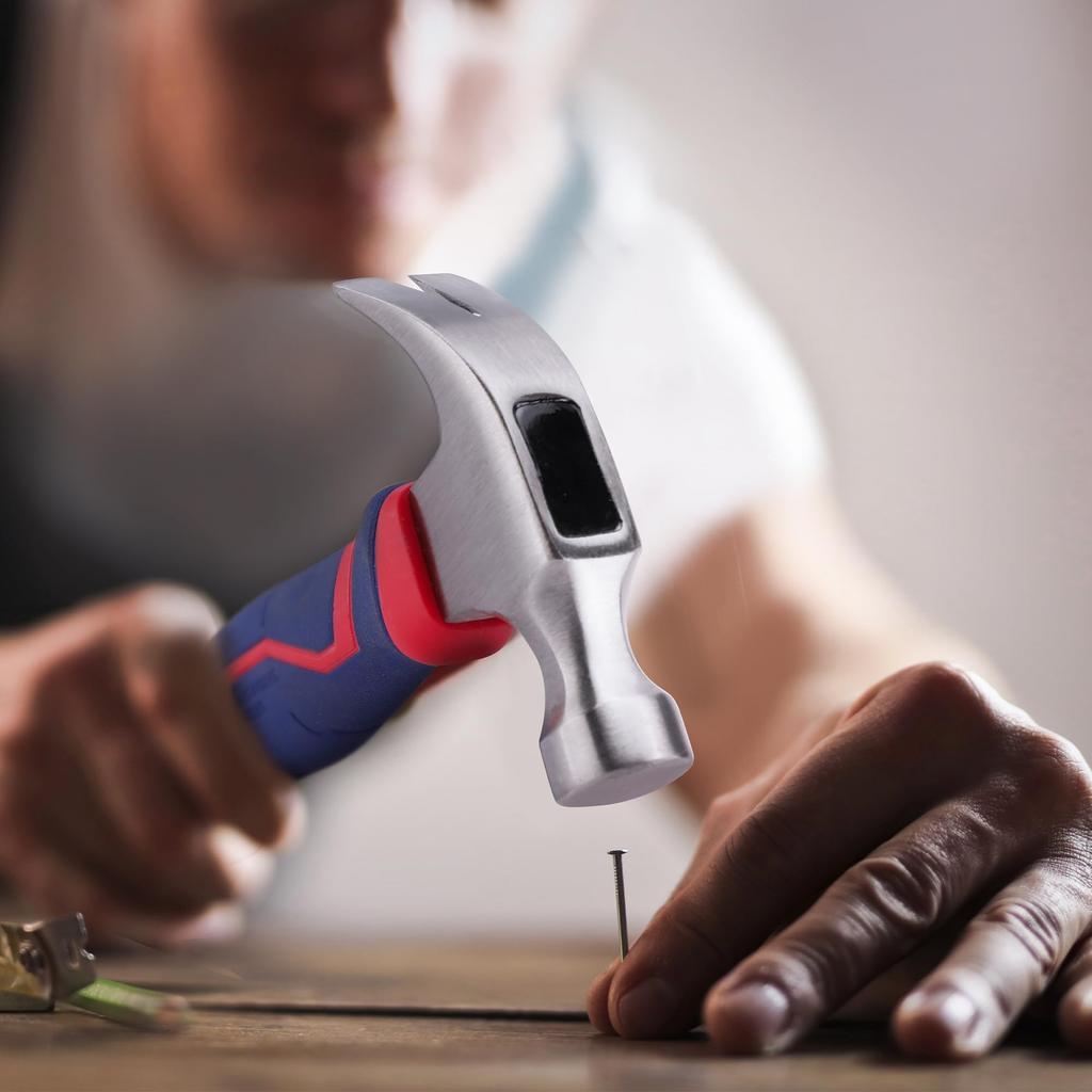 WORKPRO Short Nail Nail Pulling Mini Claw Fiberglass Shock Home DIY 225g Hammer, Hammer, Hammer, Hammer, Hammer, Hammer, Handle, Reduction, Anti-Slip,