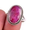 Red Ruby(Simulated) Gemstone Handmade 925 Sterling Silver Gift Ring S.8.5 U4b20