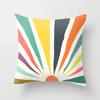 Colorful geometric landscape pillowcase sun and moon mountain pattern cushion modern art style sofa decoration pillow