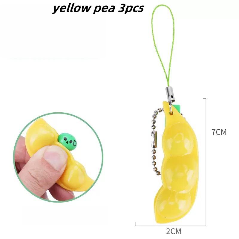 Fidget Toys Edamame Squishy Keychain Stress Relief Squeeze Peas Beans Cute Adult Toy Decompression Pack