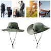 Men Sun Hat Solid Color Vintage Durable Great Fasten String Big Brim Fishing