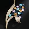 Crystal Brooches Flower Rhinestone Brooche Pins Elegant Jewelry Gifts Wedding