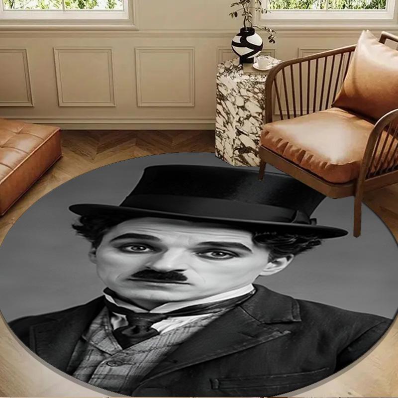 Silent Laughter Charlie Round mat, Anti-slip Circle Carpet Chair rug For livingroom,Bedroom, doormat home decor Gift Christmas Gifts