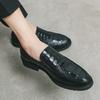 Fashion Crocodile Pattern Fashion Leather Loafers Men Shoes Brogue Dress Shoes Fashion Platform Shoes Casual Shoes Men Shoes Moccasin