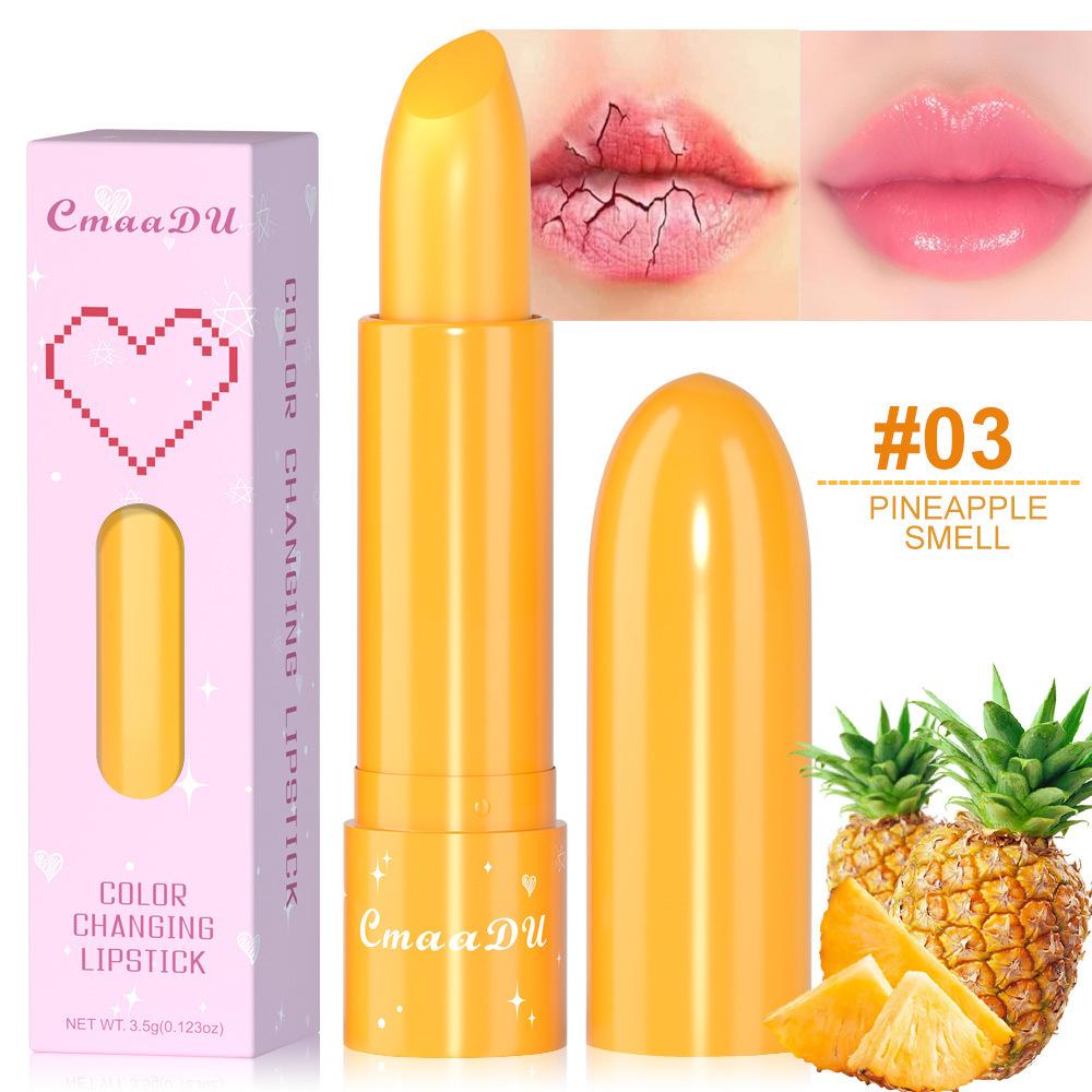 6Color Waterproof Fruit Color Tinted Shine Changing Moisturizing Nourishing Glow Play Lip Balm Lipstick Colour Care