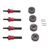 4pcs RC Portal Stub Axle Professional Reinforced Steel RC Car Drive Shaft with Combiner for 1/10 RC Car Accessories with 8258 Gear