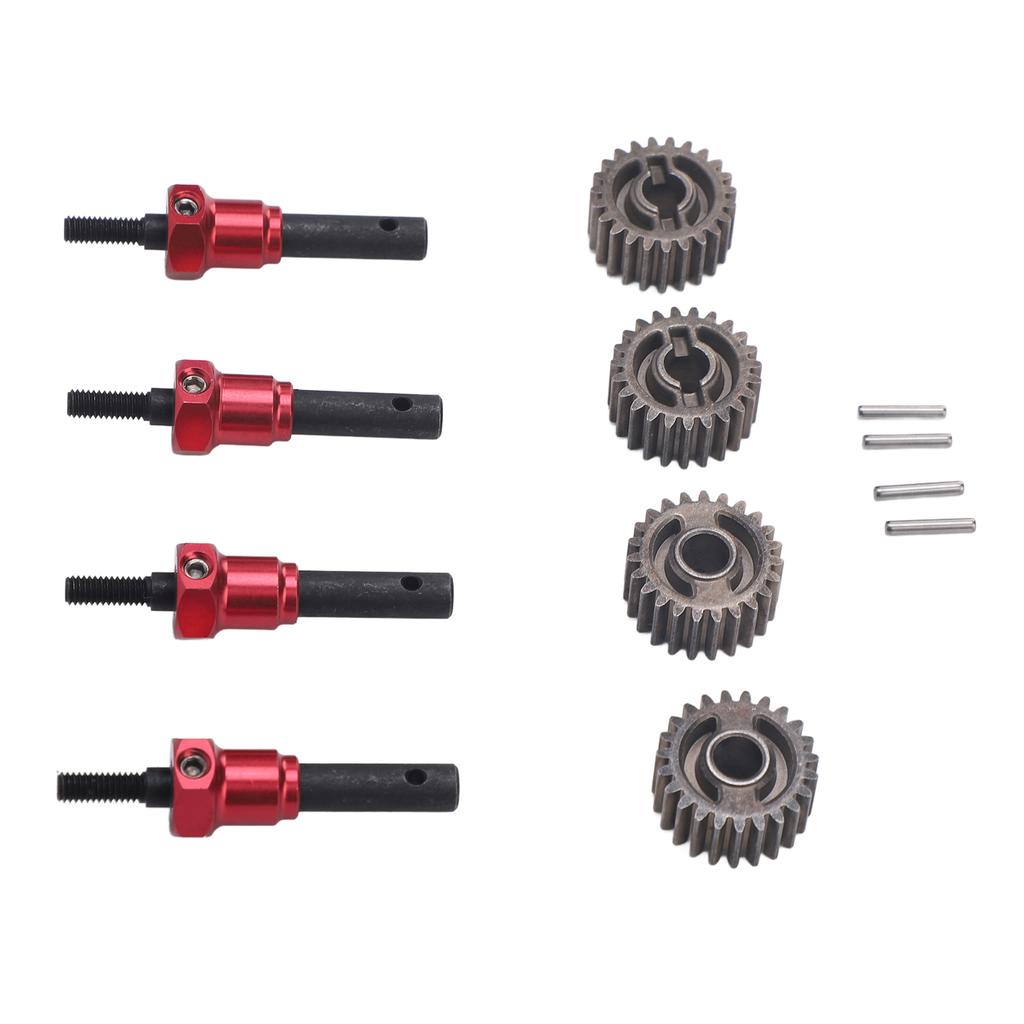 4pcs RC Portal Stub Axle Professional Reinforced Steel RC Car Drive Shaft with Combiner for 110 RC