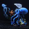 1 Pc Blue Octopus Resin Aquarium Decoration, Realistic and Vivid, Bright Color, Aquarium Decoration, Fish Tank Resin Decoration