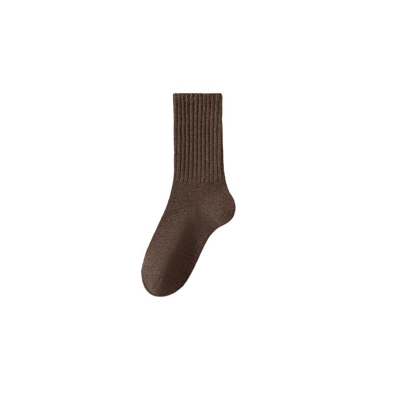 Female Autumn and Winter Cotton Pure Color Leisure Comfortable All Kinds of Anti Bacterial Deodorant Tube Socks