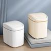 Mini Desktop Trash Can Dispenser with Lid Cylindrical Tabletop Waste Bin Easy To Clean Screw-Off Cap for Office and Coffee Bar