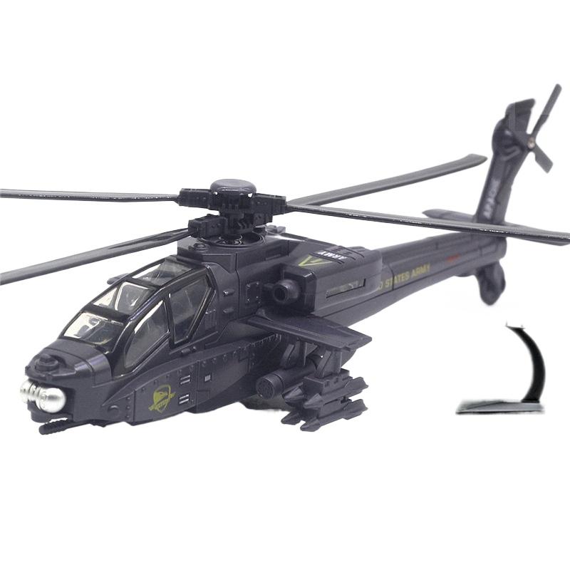 Модель вооруженного вертолета Apache Акустооптическая Модель военного самолета Игрушка Украшение Подарок FJ16