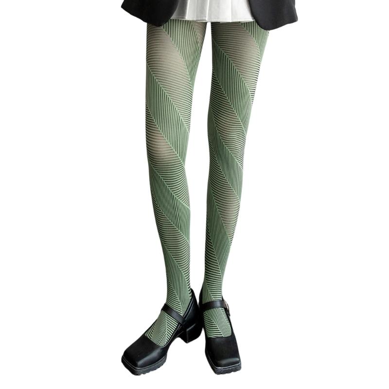 Fashion Women Tights Elegant Lattice Texture Design Breathable Nylon Fabric Elastic Fit Jacquard Knit Winter Tights