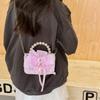 Trendy And Cute Kids Pearl Handheld Bag With Lovely Bow And Breathable Pvc Material