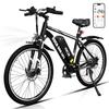 RCB Электровелосипед 26 Дюймов E-Bike Городской для Взрослых, Двигатель 350 Вт, Аккумулятор 36 В/10,4 Ач, 7 Скоростей, Управление через Приложение, Черный
