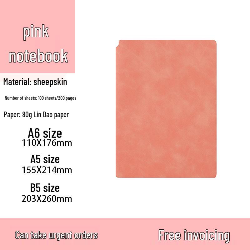 Блокнот A5 из мягкой овчины с петлей для ручки и персонализацией логотипа - Толстый журнал для деловых встреч