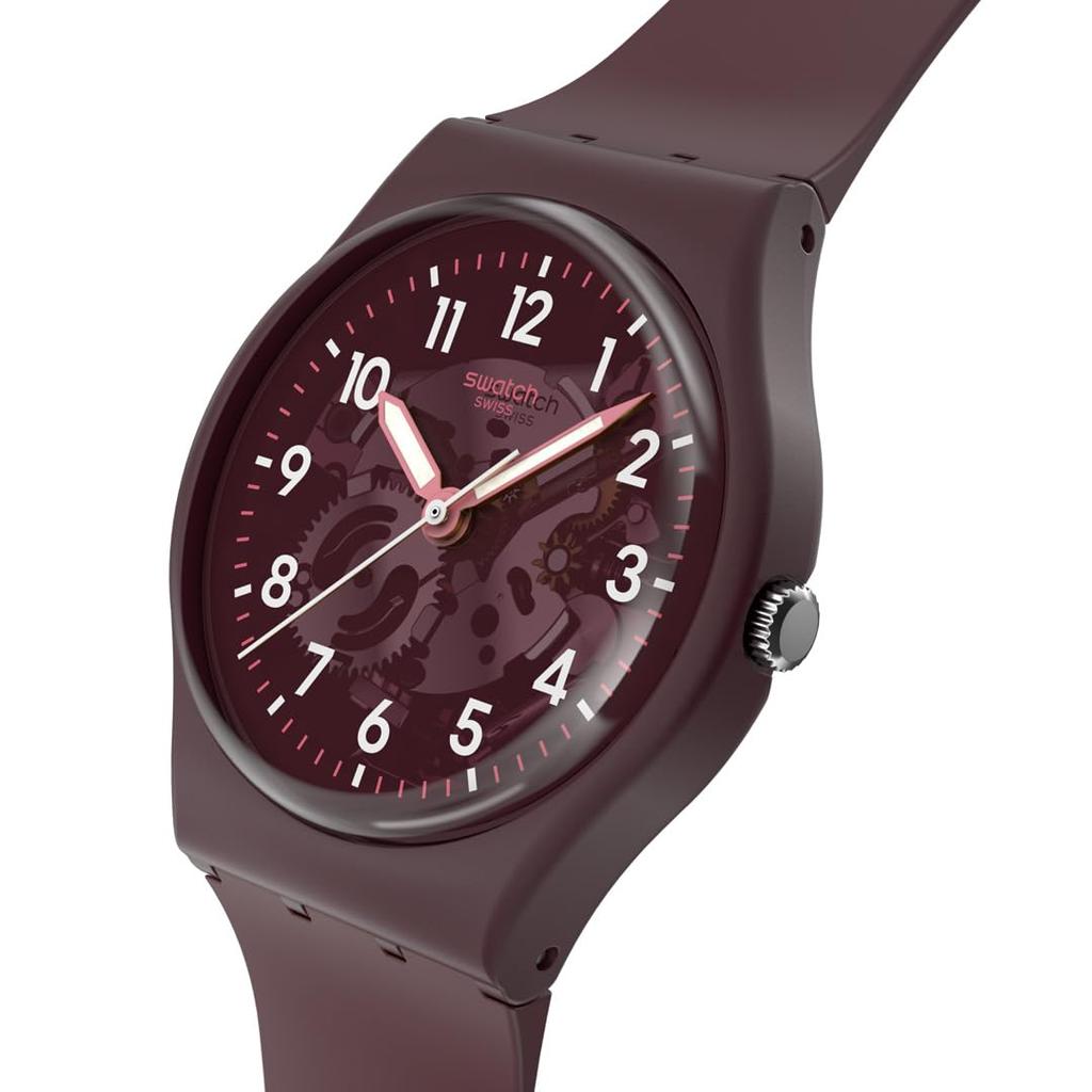 Часы THRU THE CROWN GLASS SO28R115 Красный [Swatch]