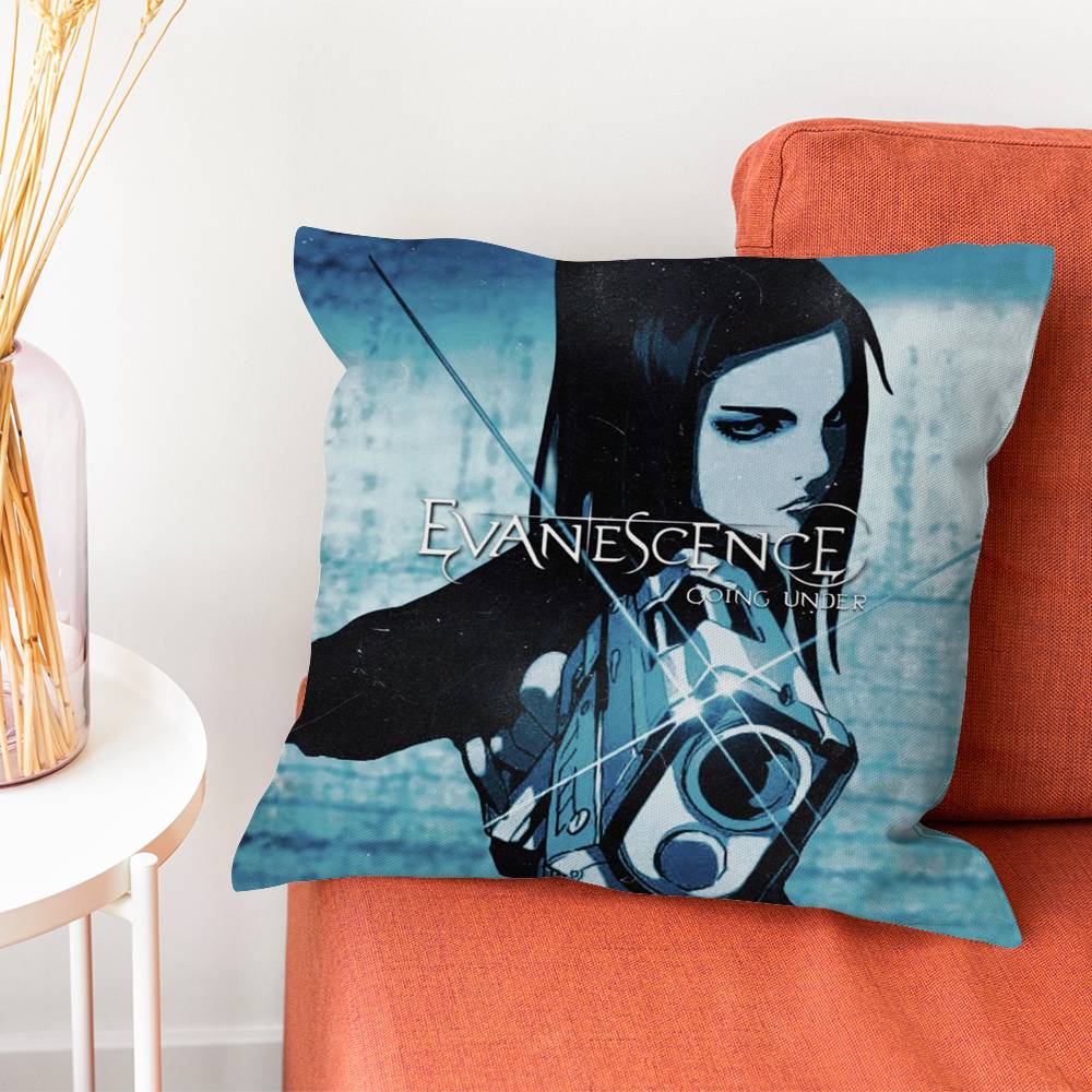 EEvanescence Amy Lee Pillow Case Silky Short Plush With Invisible Zipper Dustproof Sofa Cushion Cover For Home Decor
