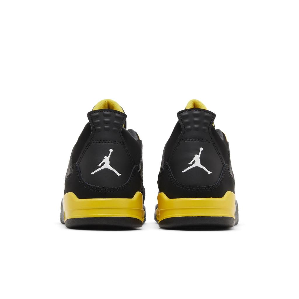 Air Jordan 4 Retro PreSchool 'Thunder' 2023 (унисекс) Черные / Тур-желтые детские баскетбольные кроссовки BQ7669 017