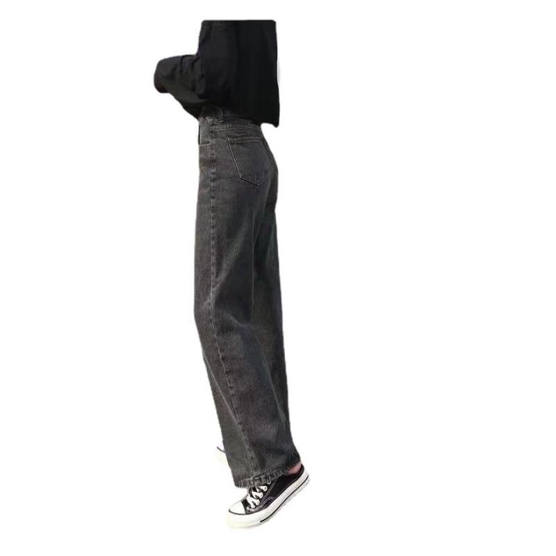 Летние женские джинсы больших размеров с высокой талией, прямые свободные широкие брюки с драпировкой