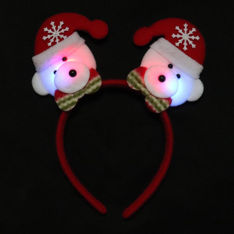 Christmas Luminous Adult Children's Decorative Headband Santa Claus Snowman Deer Luminous Headband Decoration Children's Gift