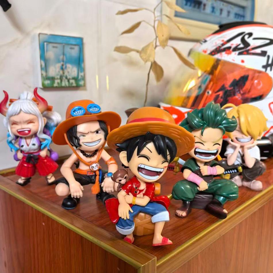 Аниме One Piece Мини-фигурки 5 шт. Луффи Эйс Зоро Санджи Ямато Фигурка Топпер для торта Украшение Принадлежности для вечеринки по случаю дня рождения